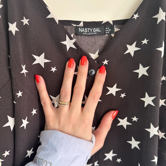 Hit the star tank dress nasty gal white stars sz 0 sz small - Picture 4 of 7